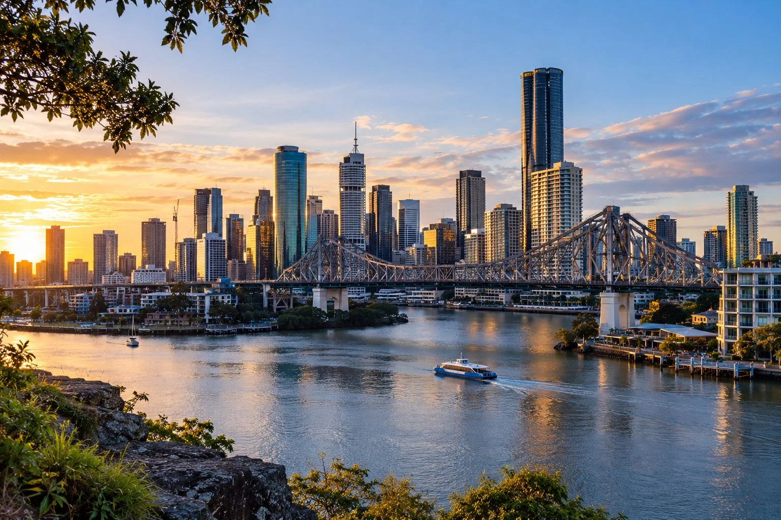 Brisbane skyline and Story Bridge